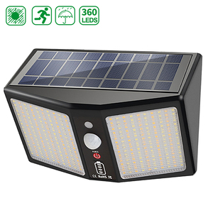 Ip65 360 <b>LED</b> Solar <b>Light</b> Waterproof Outdoor Solar Lamp with Motion <b>Sensor</b> <b>Light</b> 6 Modes SunLight <b>LED</b> Spotlight for Garden Decora - Product Image 4