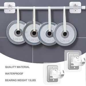 Crochet de support de tringle à rideau support mural transparent réglable sans couture cintre de tige auto-adhésif crochet de rideau de roulement domestique - Product Image 6