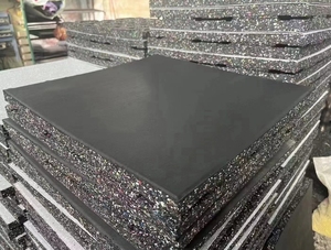 Phòng tập thể dục sàn cao su Mat Barbell khu sức mạnh Mat nhựa cách âm quả tạ đệm sàn thể thao - Product Image 3