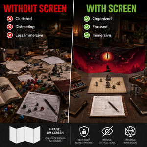 Écran DM pliable sur mesure à 4 panneaux pour maître de jeu de rôle, idéal pour les jeux de table et de société - Vente en gros - Product Image 4