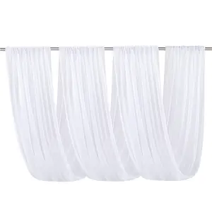 Rideau de plafond en tissu de draperie de mariage en mousseline de soie blanche décoration pour la fête de mariage