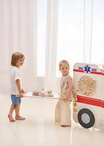 Novedad al por mayor: Juguetes de madera para juegos de rol de teatro, Ambulancia de madera, Equipo de juego de rol para niños, Ciudad de juegos interior - Product Image 6