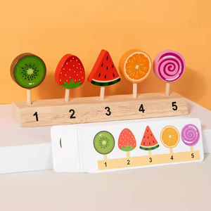 Elisyia Montessori <span class=keywords><strong>Jeu</strong></span> <span class=keywords><strong>de</strong></span> cuisine en bois pour faire semblant <span class=keywords><strong>de</strong></span> faire des glaces, ensemble <span class=keywords><strong>de</strong></span> sucettes glacées, jeux <span class=keywords><strong>de</strong></span> logique numérique pour enfants, garçons et filles - Product Image 5