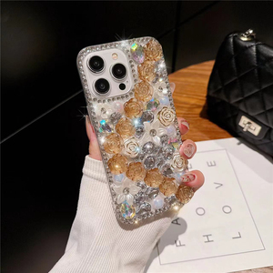 Per <span class=keywords><strong>iphone</strong></span> 11 12 13 14 15 pro max custodia con strass di lusso per <span class=keywords><strong>iphone</strong></span> <span class=keywords><strong>x</strong></span> cover con motivo a fiore diamantato custodie - Product Image 3