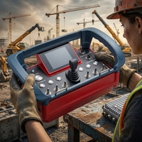 Control remoto hidráulico inalámbrico personalizado NM-038 para aplicaciones de industria pesada, controlador de joystick por radio de alta precisión