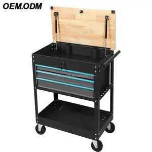 OEM china 3-Drawer Storage Organizer Rolling Tool Cart tool trolley cart garden tools cart For Mechanics  Warehouse  Garage