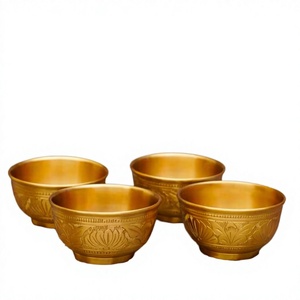 Tazón de Agua Tibetano de Cobre Puro Pulido con los Ocho Signos Auspiciosos de Buda, Artículos Budistas Tantricos, Ecológico - Product Image 3