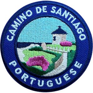 Parche Bordado Ecológico Tejido Portugués Camino de Santiago de 3 Pulgadas Termoadhesivo o para Coser, Aplique de Viaje - Product Image 1