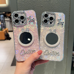 Funda Protectora para Teléfono Móvil con Espejo de Dibujos Animados Smile Lovely para iPhone 17, Todos los Modelos 16, 15, 14, <span class=keywords><strong>13</strong></span> <span class=keywords><strong>Pro</strong></span> <span class=keywords><strong>Max</strong></span>, 12, Marco para Cámara, Película Protectora - Product Image 4