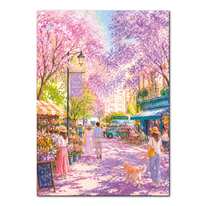 Rompecabezas de Spring Blossom Street, 1000 Piezas, Impresión a Todo Color, Acabado Mate, Juguete Educativo para Niños y Adultos - Product Image 1