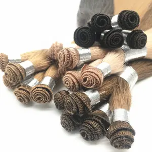 Silver Weft Extensions Cap For Wig Making Wavy Copper Hd Lace Synthetic Wigs Double Drawn 10A Wefts Hand Tied Hair Extension