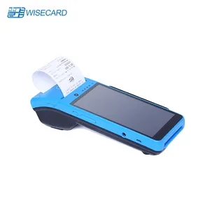 Wisecard mesin pembayaran genggam Android 12 T90, mesin sistem pembayaran genggam dengan Printer termal 4G NFC Pos
