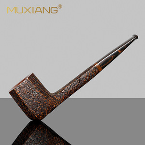 Muxiang Wooden Smoking Pipe Straight Shape Handcrafted Briarwood Filtered Tobacco Pipe For Men - Product Image 2