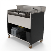 165L Ice Bin Komersial Bahan Stainless Steel, Modul Counter Bilas Minuman Mobile, Stasiun Koktail, Peralatan Bawah Bar, Bar Luar Ruangan