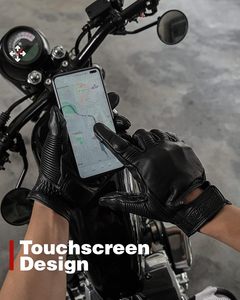 Gants <span class=keywords><strong>de</strong></span> <span class=keywords><strong>moto</strong></span> personnalisés <span class=keywords><strong>pour</strong></span> hommes - Gants <span class=keywords><strong>de</strong></span> vélo tout-terrain - Armure en cuir - Gants à doigts complets - Product Image 4
