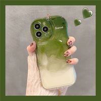 Coque de téléphone portable ondulée de style Ins Matcha Green pour iPhone 14 Pro Max 13 Pro 12 11, coque arrière souple en TPU