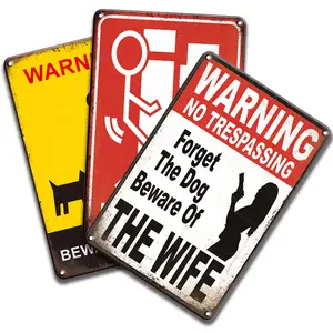 Best quality novelty metal plaque warning signs custom decorative retro vintage metal tin signs