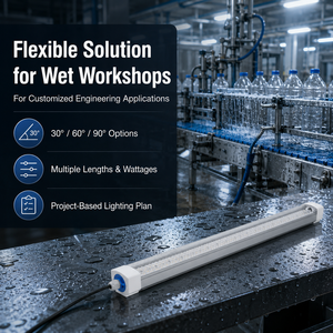 ไฟ LED กันน้ำ 40W แบบ Tri-Proof IP65 ป้องกันฝุ่นละออง รับประกัน 5 ปี เหมาะสำหรับโรงงานที่มีความชื้นสูง โรงงานแปรรูปอาหาร โกดังเก็บสินค้า ไฟส่องสว่างในลานจอดรถ - Product Image 6