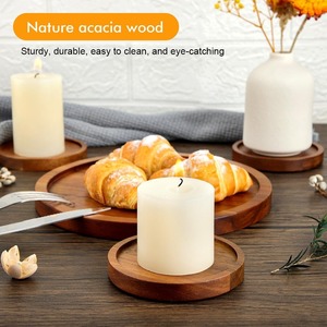 Posavasos Redondos de Madera de Acacia, Posavasos Apilables Reutilizables para Mesa de Café, Bar, Hogar, Suministros de Oficina - Product Image 3