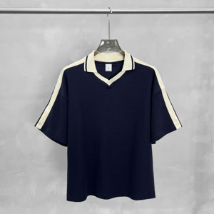T-Shirt <span class=keywords><strong>Polo</strong></span> Vintage da Uomo in Maglia Waffle, Vestibilità Ampia, Manica Corta, Stile Casual - Product Image 6
