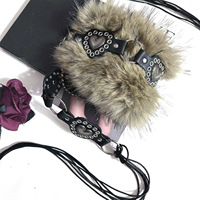 Ceinture en fourrure style punk millénaire pour femme, accessoire Y2K tendance pour la décoration de jupes et robes pull