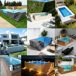 Piscine portable en fibre de verre WPC pour enfants et familles, piscine hors sol pratique, piscine familiale extérieure - Product Image 6