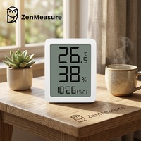 ZenMeasure Servicio Integral, Medición Precisa, Termómetro e Higrómetro Todo en Uno, Portátil, Sostenible, ABS, Decoración del Hogar, Aire