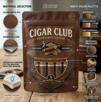Bolsa Humidificadora para Cigarros con Logotipo Personalizado, Cierre Hermético y Ventana Transparente, Bolsa Reutilizable para Almacenamiento de 5 Cigarros