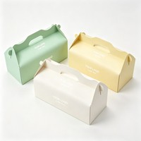 Boîte en carton recyclable de qualité alimentaire, personnalisée, bon marché, en gros, avec poignée, pour gâteau, gâteau roulé, pain, poulet frit, sushi