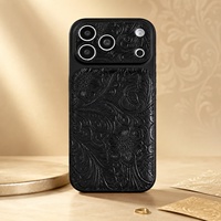 Étui de téléphone en cuir de luxe antichoc pour iPhone