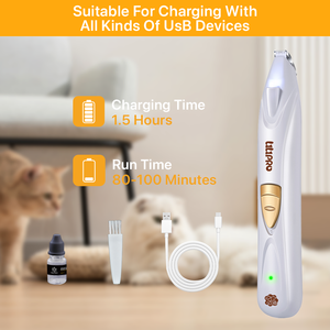 LILIPRO PT204L Professionele Elektrische Hondenpoot Haarkapper Oplaadbare Hondenpoot Trimmer Draadloze Kattenverzorgingsset met LED-licht - Product Image 4