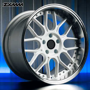 Jantes forgées ZXMM Glossy White Polish en 2 pièces 5x114.3 5x120 6x139.7 5x127 de 16 à 24 pouces, finition brossée, pour <span class=keywords><strong>BMW</strong></span> Audi RS4/5*/6 - Product Image 1
