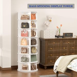 Wholesale 7 Tier Rotating <b>Shoe</b> Rack Tower, <b>White</b> Round Revolving 360 <b>Storage</b> for Room - Product Image 5