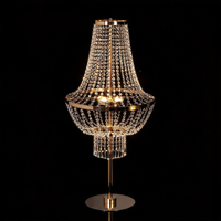 Lampes de sol en cristal luxueuses avec perles, éclairage d'ambiance LED, décorations pour allées de mariage, banquets et événements
