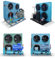 Condenseur à air refroidi à 6 ventilateurs à haute réjection de chaleur, unité extérieure de système de chambre froide 30HP pour entrepôt de congélation commercial de poulet de 300m³