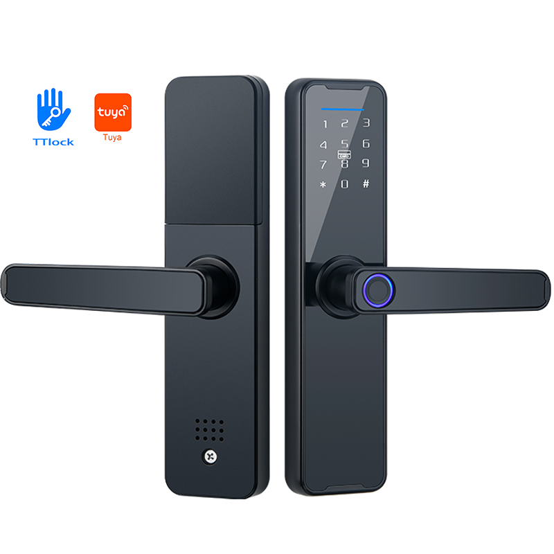 2023 K7 Tuya ttlock биометрический отпечаток пальца деревянный Цифровой Смарт дешевый замок с паролем RFID дверной замок для отеля спальни