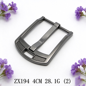 Light Weight 4CM Zinc Alloy Pin <b>Belt</b> Buckle Groove Surface Single Prong Gunmetal Buckle For <b>Leather</b> <b>Belt</b> - Product Image 4