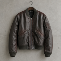 Blouson bomber personnalisé pour homme en coton et nylon délavé, fermeture éclair double sens, poches utilitaires, OEM ODM, veste pour homme