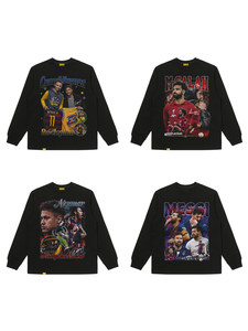 Camiseta de Manga Larga Holgada Estilo Americano con Estampado de <span class=keywords><strong>Estrellas</strong></span> del Fútbol para Hombre - Ronaldo, Neymar, Haaland, Algodón - Product Image 3