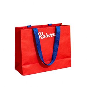 Sac à main en carton coloré de luxe avec logo personnalisé, emballage cadeau pour vêtements, sac en papier coloré - Product Image 4