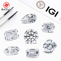 Redleaf IGI Sertifikalı 7-10 karat Asscher Kesim Laboratuvarda Yetiştirilmiş Elmas DEF Renk VVS-VS HPHT & CVD Değerli Taş Toptan Satış Nişan Yüzüğü İçin