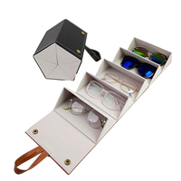 Étui à lunettes multifonctionnel en cuir PU tendance avec volet roulant, sac de rangement pour bijoux et lunettes, sac de voyage pour lunettes
