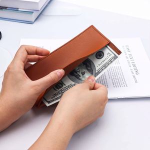 Personalized Slim Fashion PU Leather Portable Travel Budget Organizer Coin Card Holder Reusable Money <b>Clip</b> Women Men Bill - Product Image 3
