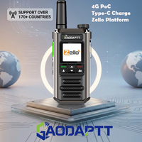 Talkie-walkie 4G GaodaPTT, fonction Push-to-Talk sur réseau cellulaire, couverture mondiale Zello, système Android, interphone pour appels de groupe, pour les entreprises