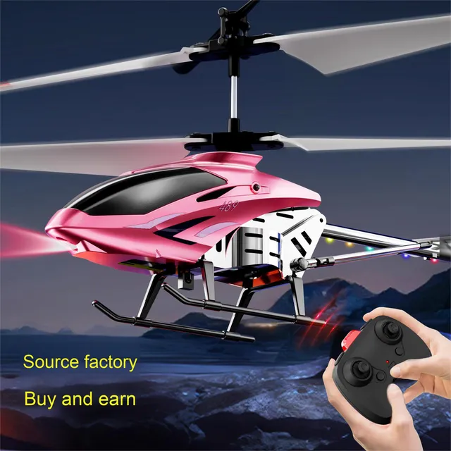Hot Sale Children's Model Electric Helicopter with LED Camera 3.5 Alloy Remote Control Durable Cross-Border Model