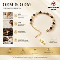 Bracelets en acier inoxydable plaqué or 18 carats PVD, ornés de strass en cristal brillant et de coquillages trèfle à quatre feuilles, bijoux tennis arc-en-ciel pour femme