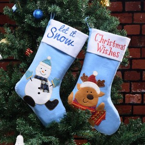 Decorazioni Natalizie Ricamate con Babbo Natale, Renne e Pupazzo di Neve, Addobbi Pendenti per <span class=keywords><strong>le</strong></span> Festività, Calza di Natale con Personaggi - Product Image 5