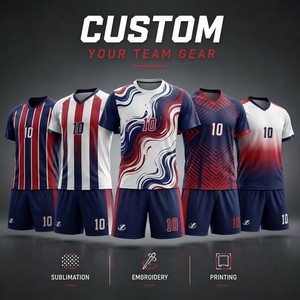 Maillot de football à manches courtes à séchage rapide, logo personnalisable, vêtements d'entraînement de football, maillot de football par sublimation, maillot de football pour adultes - Product Image 1