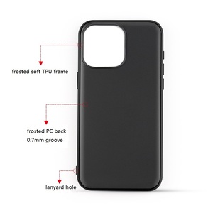 PC TPU Trống Điện Thoại Di Động Trường Hợp 0.7Mm Độ Sâu Rãnh Cứng Điện Thoại Di Động Cover Quay Lại Cho iPhone 15 14 13 12 11 Cho PU Da Dán - Product Image 2