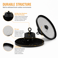 Lámpara LED UFO High Bay para Almacenes, 4000K, CCT Única, IP65, IK08, 7 Años de Garantía, Liteon 5050 LED, 200 lm por W, Lente de PC, 120W, 150W, 200W